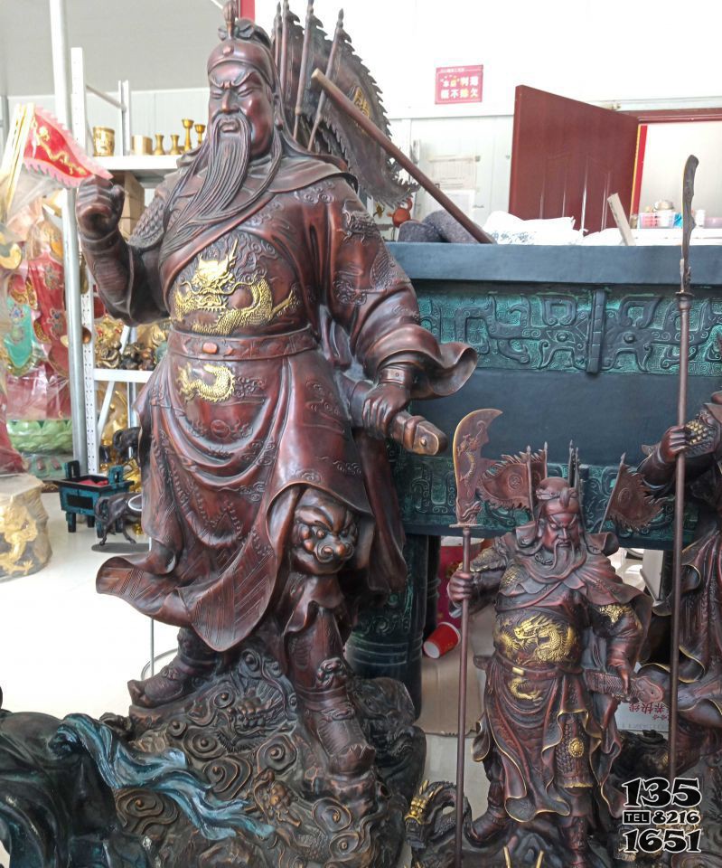 宗教廟宇關(guān)公武財(cái)神銅雕 關(guān)公雕塑廠家信譽(yù)地址資質(zhì)圖片