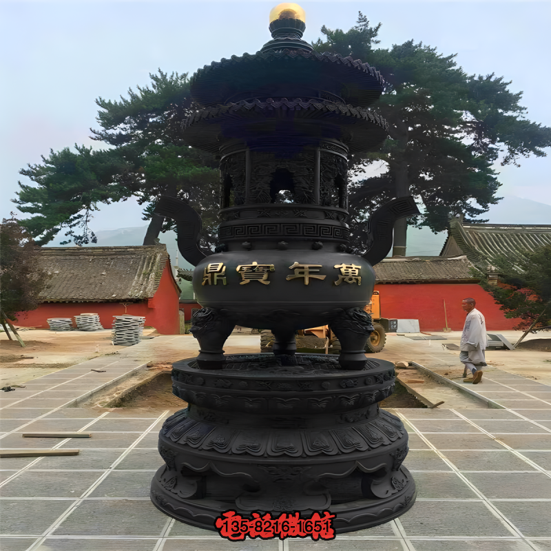 寺院大型寶鼎祭祀香爐雕塑 寺院大型寶鼎祭祀香爐雕塑