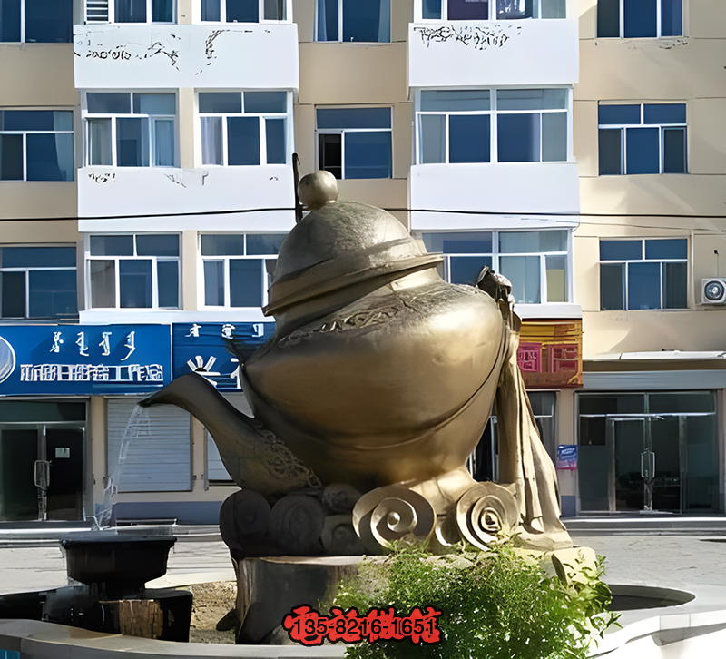 吐蕃風(fēng)格鑄銅酒壺景觀雕塑 吐蕃風(fēng)格鑄銅酒壺景觀雕塑