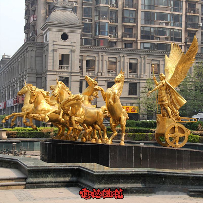 小區(qū)阿波羅戰(zhàn)車鎏金景觀銅雕 小區(qū)阿波羅戰(zhàn)車鎏金景觀銅雕