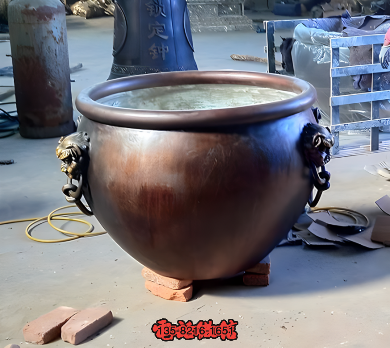 純銅仿古純銅缸雕塑 純銅仿古純銅缸雕塑