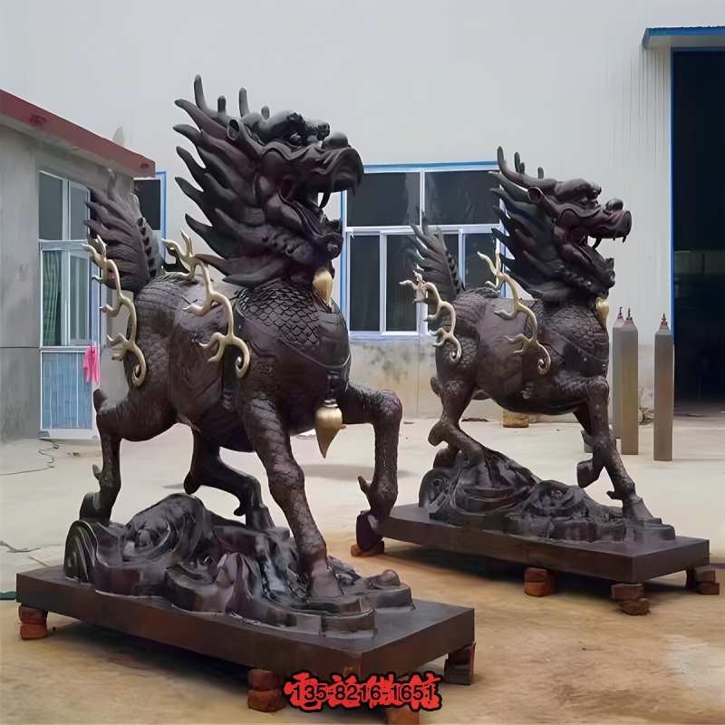 吉祥瑞獸銅雕麒麟雕塑 吉祥瑞獸銅雕麒麟雕塑