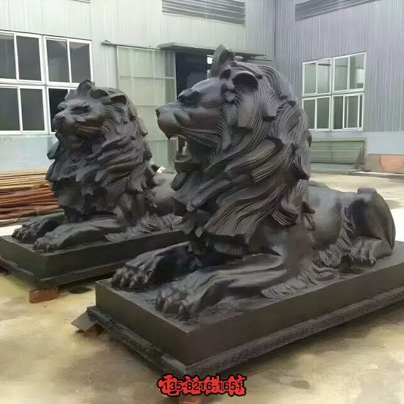 爬獅子鑄銅看門動(dòng)物雕塑 爬獅子鑄銅看門動(dòng)物雕塑