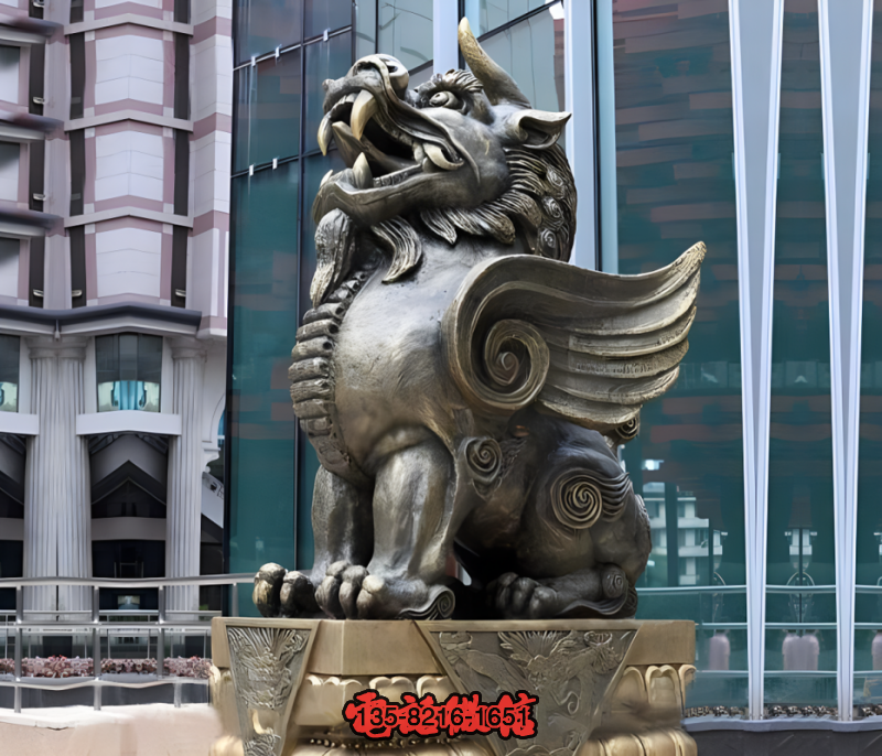 寫字樓坐姿貔貅銅雕塑 寫字樓坐姿貔貅銅雕塑