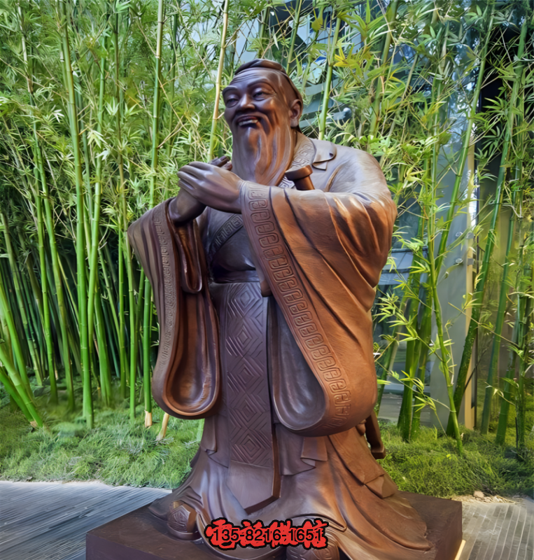 紫銅鑄造孔子作揖銅雕像 紫銅鑄造孔子作揖銅雕像