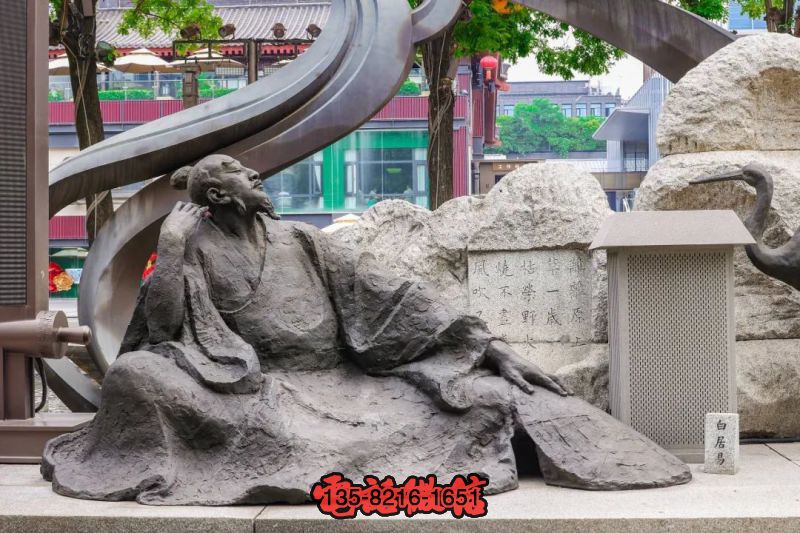 白居易純銅情景銅雕 白居易純銅情景銅雕