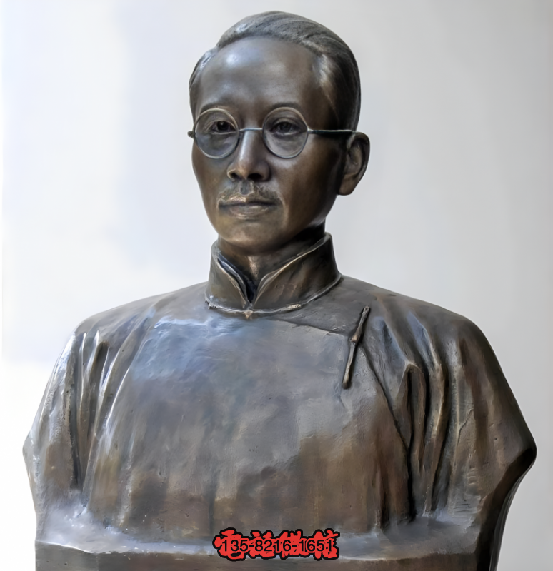純銅鑄造蔡元培銅雕胸像 純銅鑄造蔡元培銅雕胸像